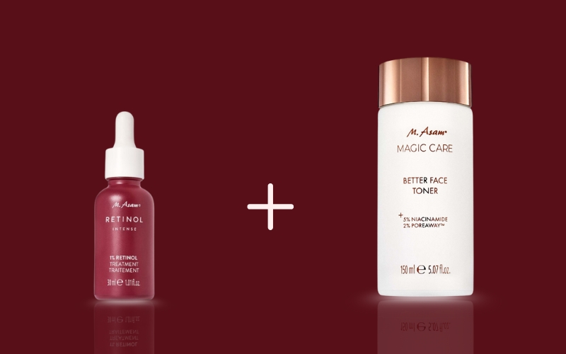 kết hợp retinol asam và toner magic care
