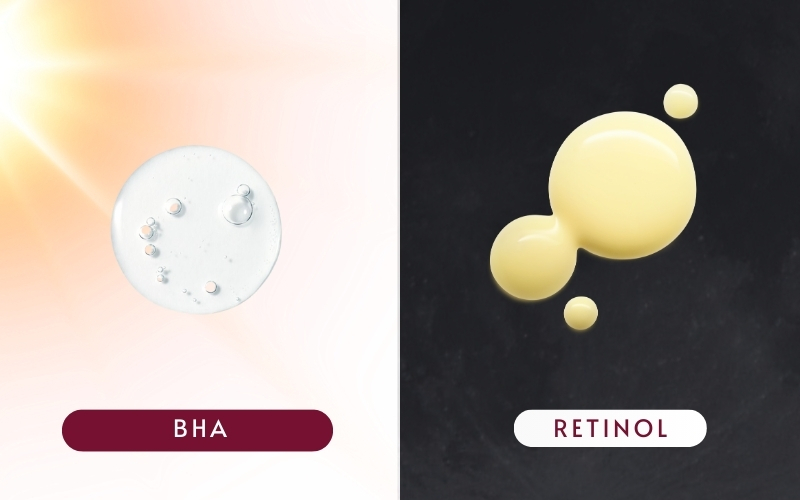 Retinol dùng tối BHA dùng sáng